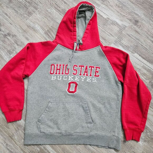 Campus Heritage Ohio State Buckeyes OSU Gray Red Hoodie Sweatshirt L - Picture 5 of 16
